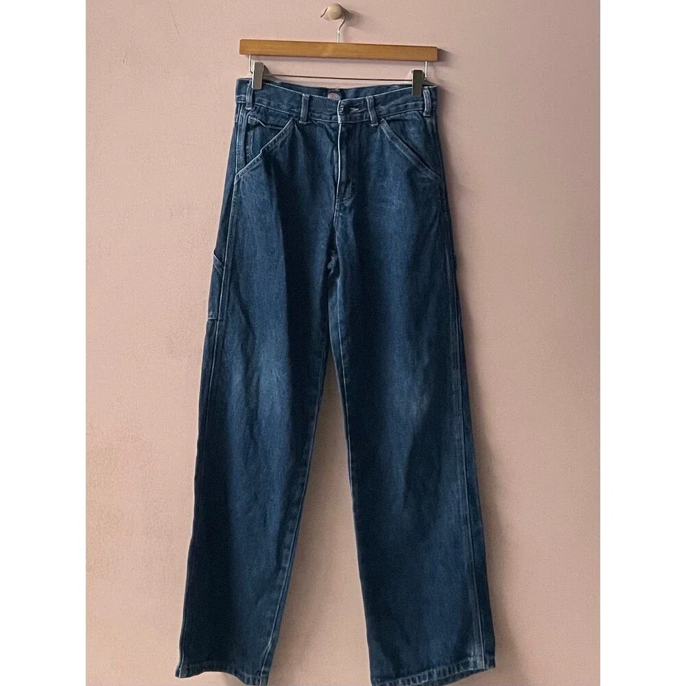 Dickies Kids Classic Dark Wash Blue Straight Leg Carpenter Jeans Size 14